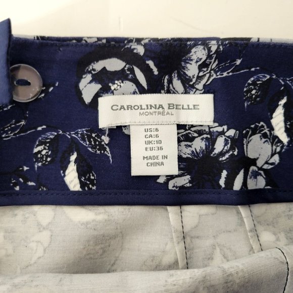 Carolina Bell Montreal Navy Blue Floral Pencil Skirt - Picture 2 of 5